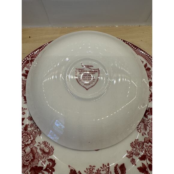 Tea Cups Red Pink Royal Staffordshire England Alfred Meakin TONQUIN TRIO rare - Picture 4 of 8